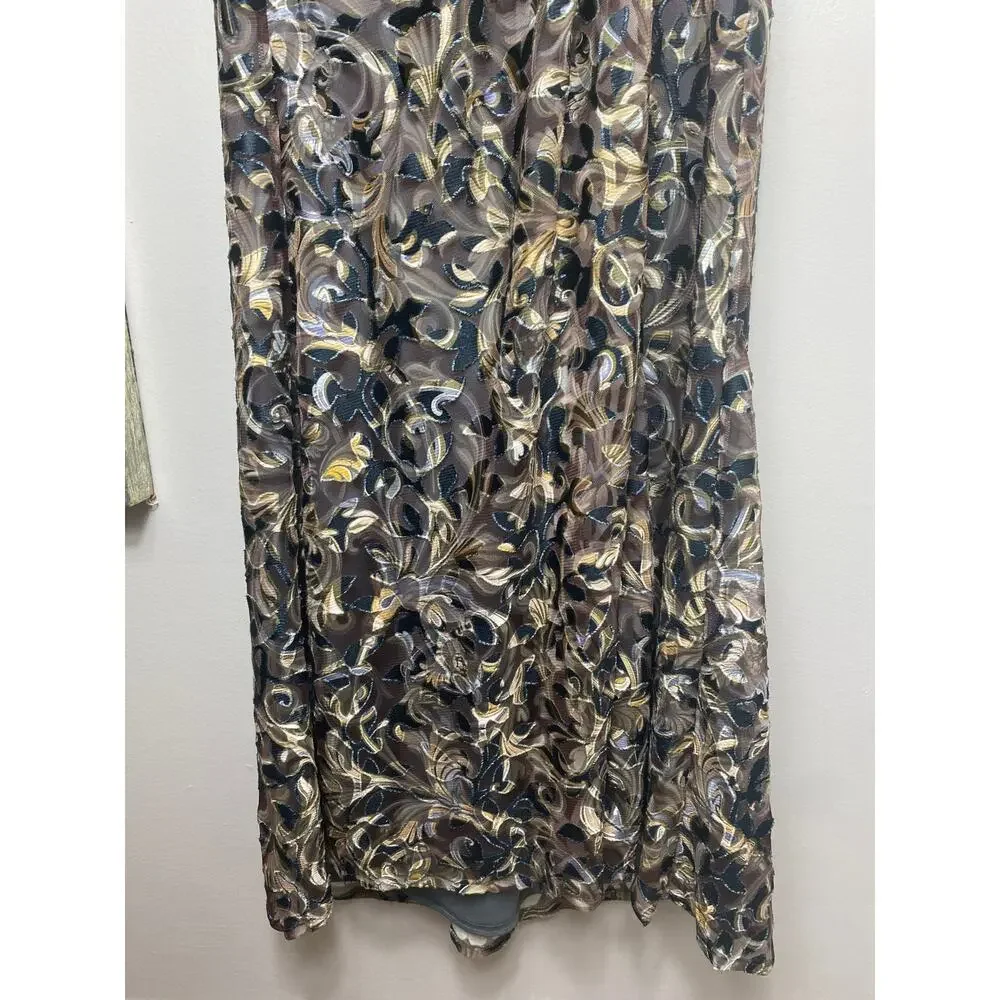 NWT TADASHI SHOJI DRESS GOWN MOTHER OF THE BRIDE FORMAL EVENING BURNOUT VELVET - Picture 12 of 16